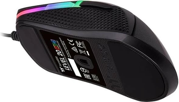 Maus gaming Thermaltake Level 20 RGB, me kabllo, 16000 DPI, i zi