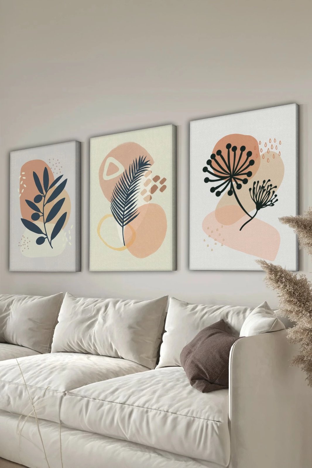 Set pikturash dekorative në kanavacë, 3 pjesë, Wallity, 3Cnvs6, 50x70cm