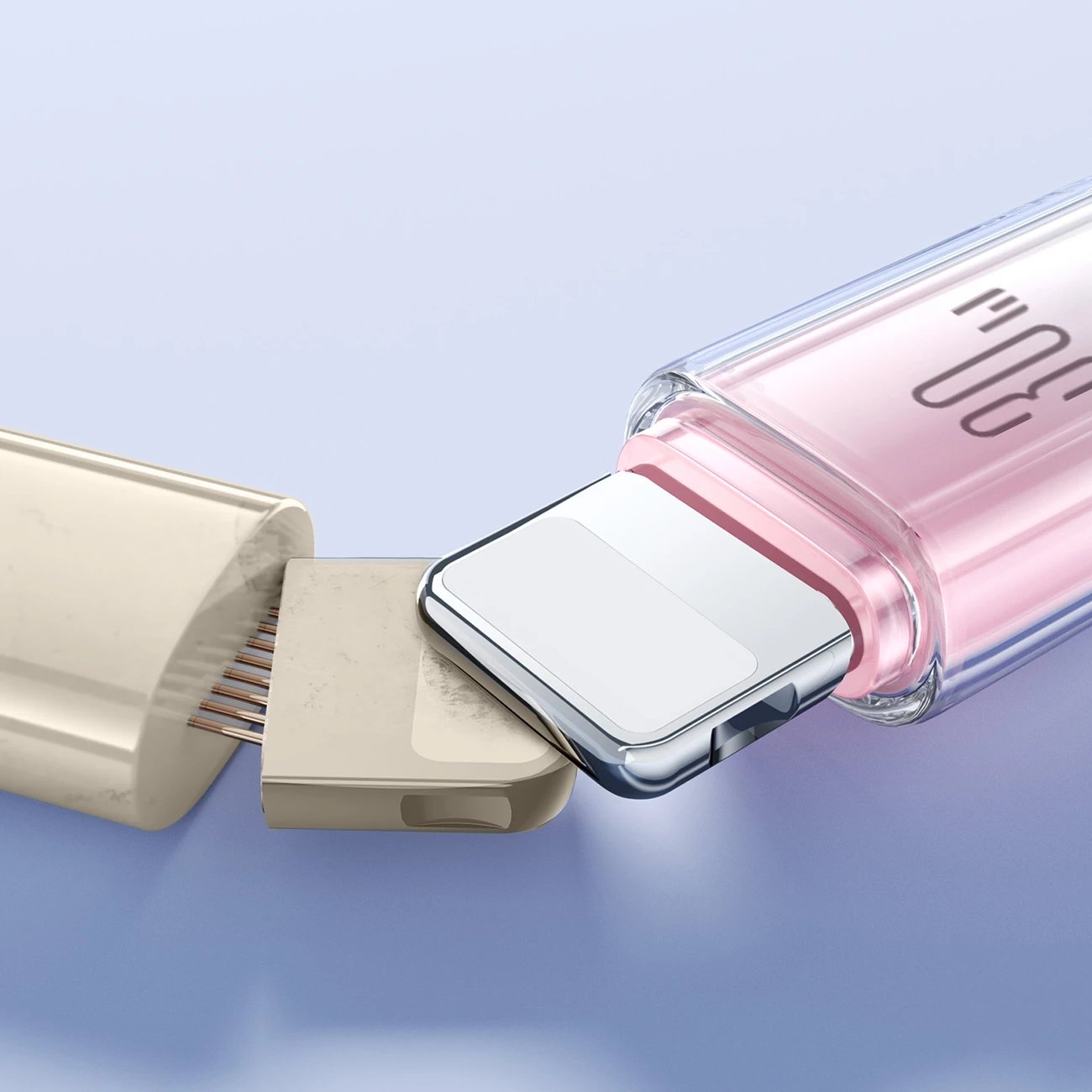 Kabllo Joyroom S-A42 Crystal-Clear Series, USB-C në Lightning, 1.2m, 30W, Bardhë