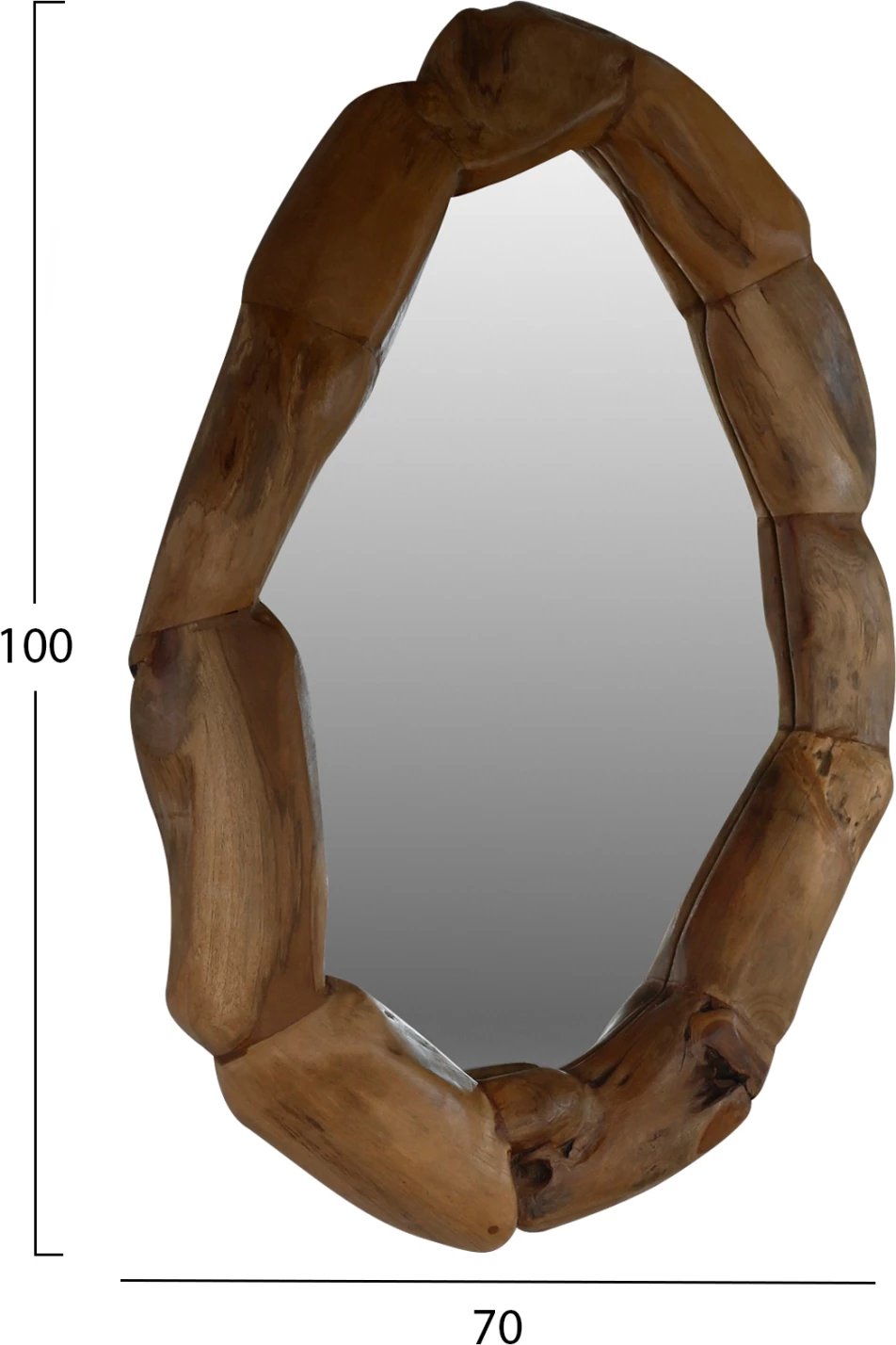 Pasqyrë FH9359 dru tik ngjyrë natyrale 100x70H