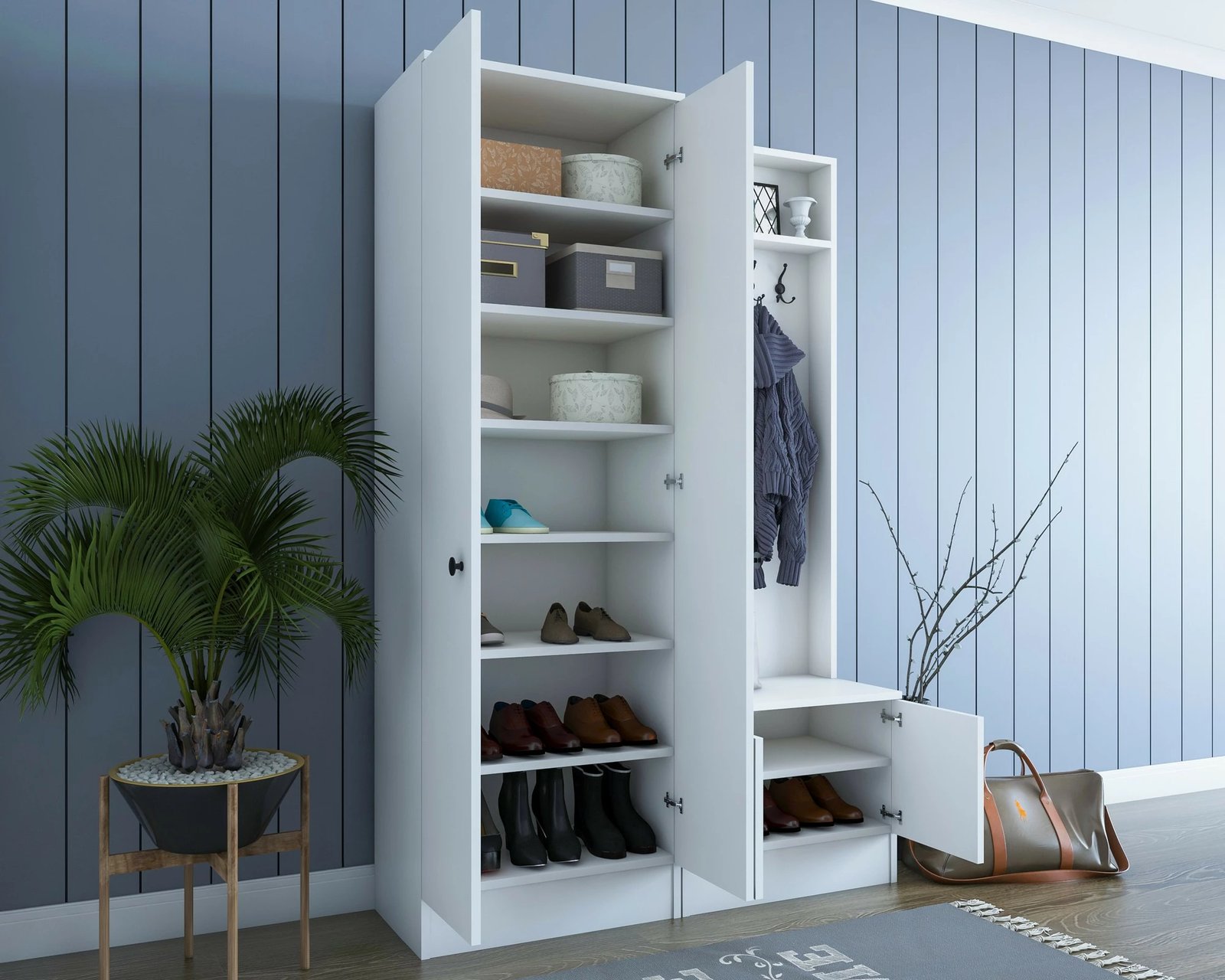 Stendë për korridor, ngjyrë e bardhë, M11 - 1567