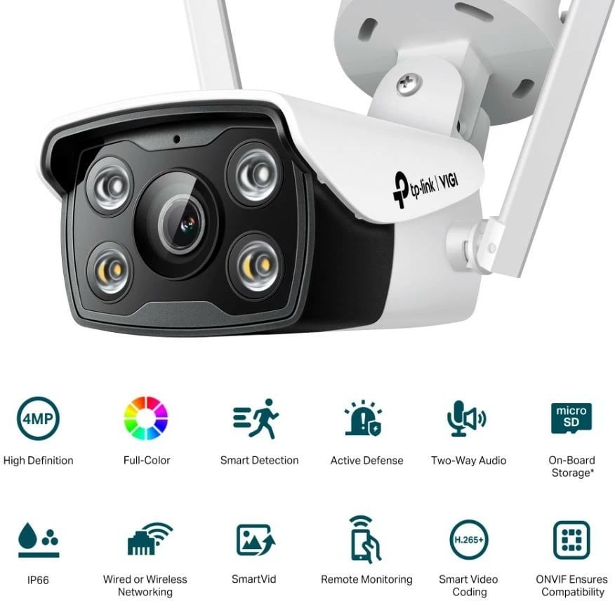 Kamerë sigurie TP-LINK VIGI C340-W, 4MP, Wi-Fi, IP66, e bardhë