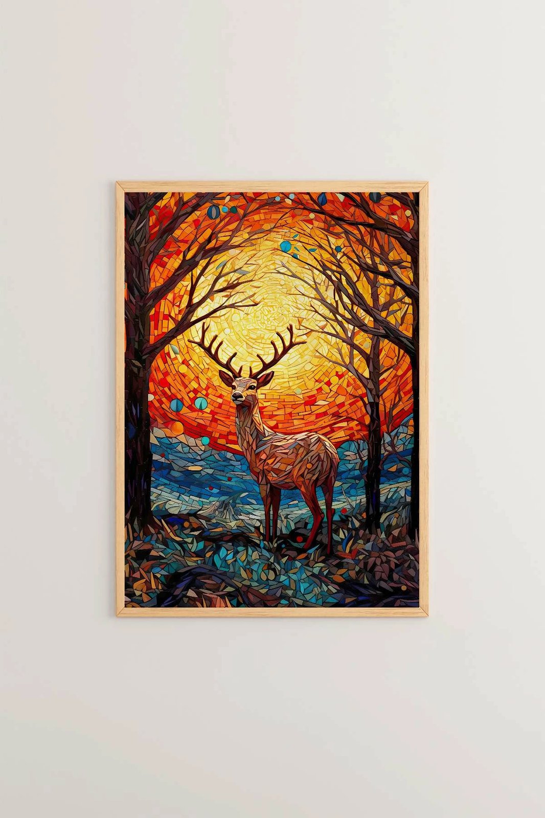 Pikturë dekorative me kornizë, shumëngjyrëshe, Wallity, Mscartmdl4, 33x48cm