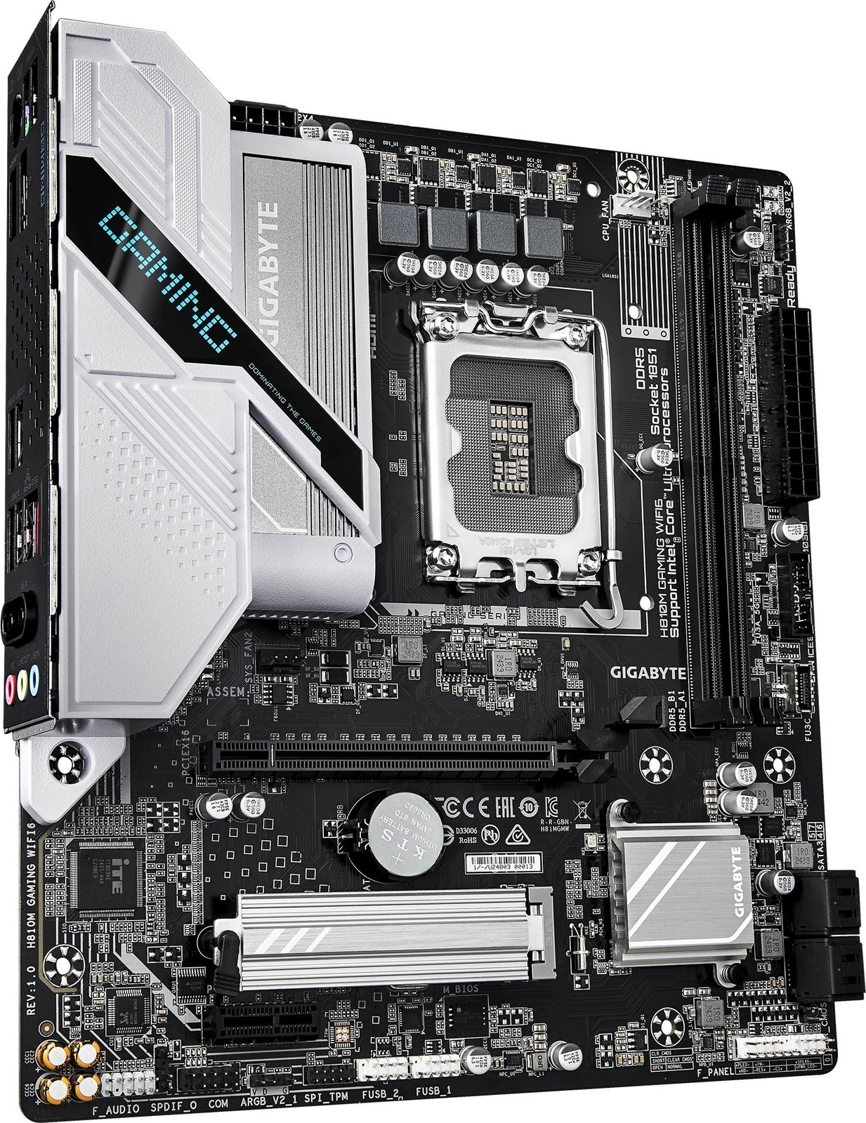 Pllakë amë Gigabyte H810M Gaming WIFI6, Intel Core Ultra (Series 2), DDR5, PCIe 4.0, 2.5GbE, WIFI 6