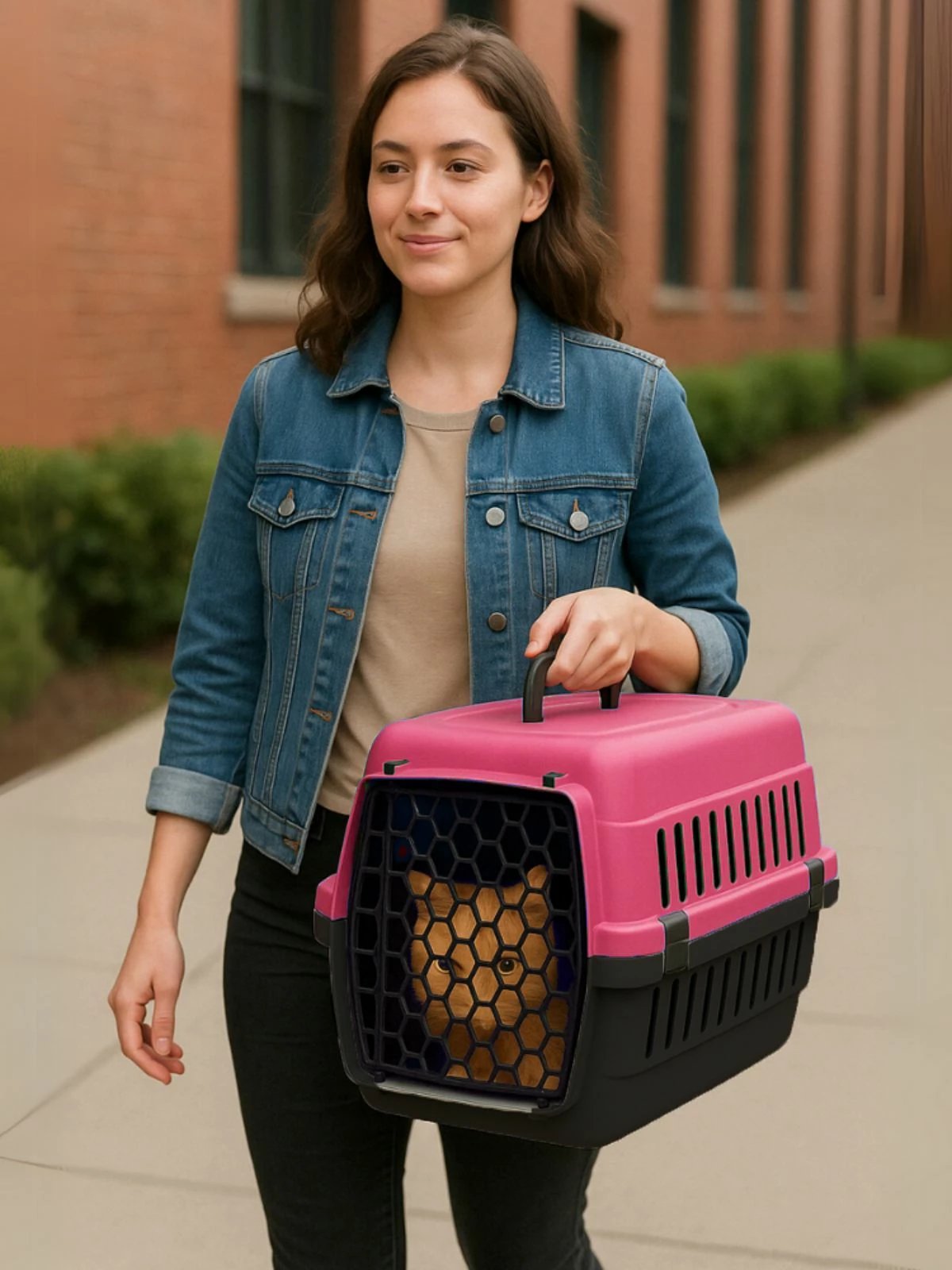 Kuti bartëse për kafshë, rozë, Paws & Whiskers, 45x30x32cm