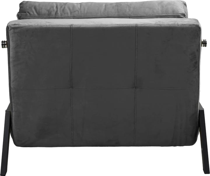 Karrige-shtrat Fancy, pëlhurë kadife, ngjyrë antracit, këmbë metalike të zeza, 95x98x70cm