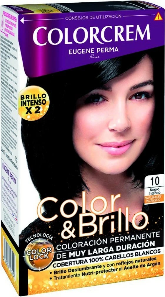 Bojë për flokë unisex Eugene Perma Colorcrem 10 Negro Intenso, e zezë intensive