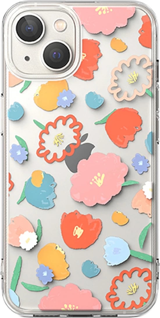 Mbështjellës Ringke Fusion Design për iPhone 14 Plus, transparent me lule