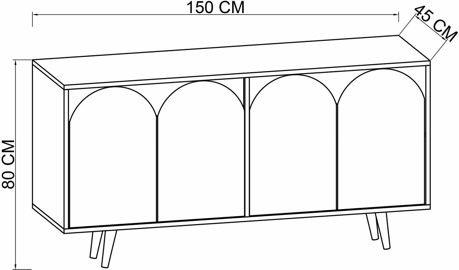 Konsol Skye Decor, Venezia 150, ngjyrë lis safir dhe e bardhë