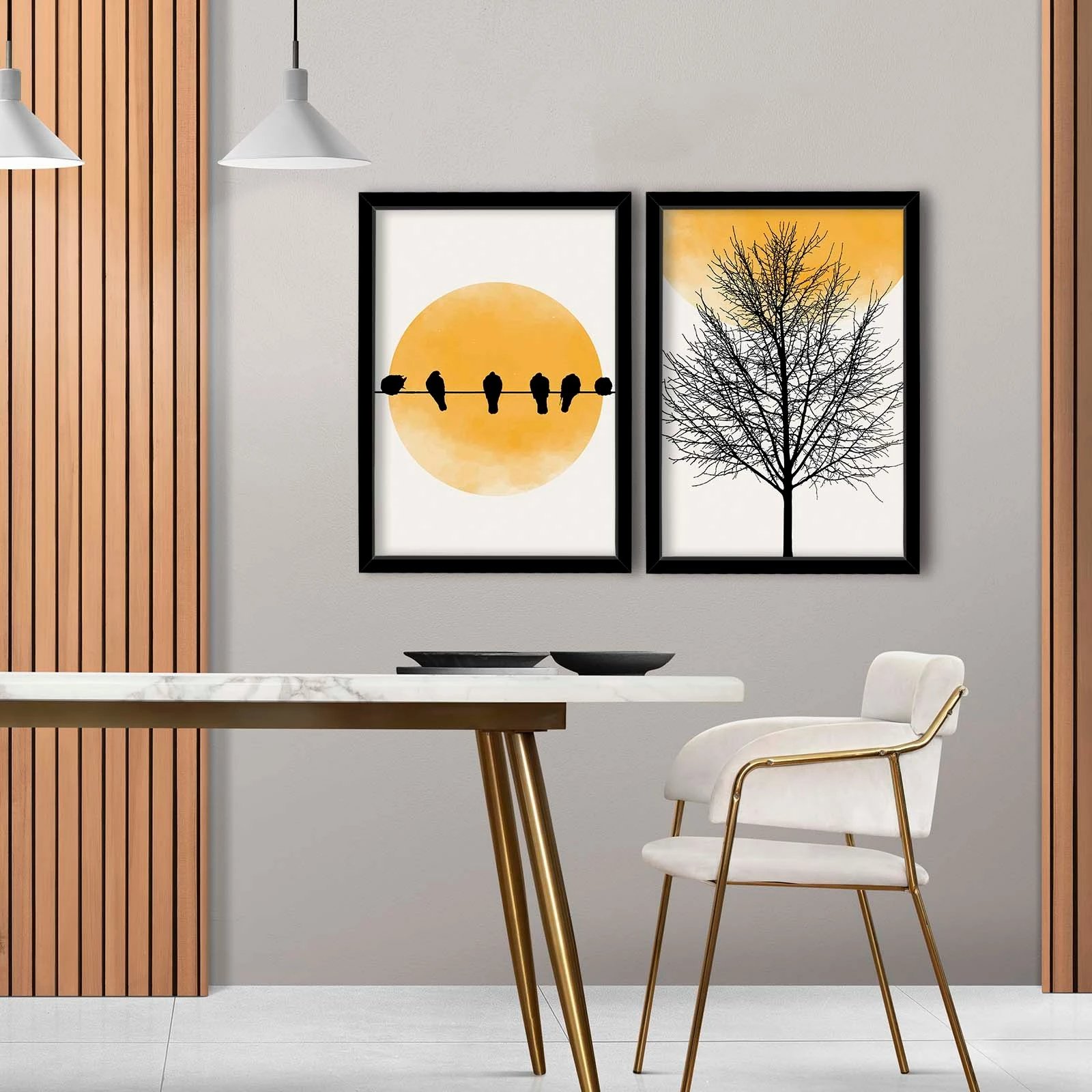 Pikturë dekorative me kornizë MDF (2 copë), Wallity, 2p3752softct-008