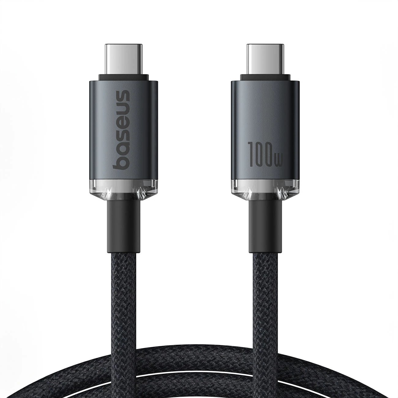 Kabllo USB-C në USB-C Baseus Crystal Shine CB000089, 1.5m, 100W, 20Gbps, e zezë