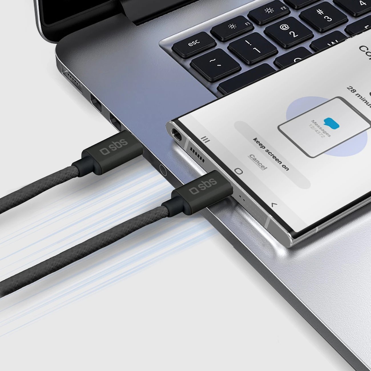 Kabllo USB-C në USB-C SBS TECABLETISSUETCK, 1.5m, 60W, e zezë