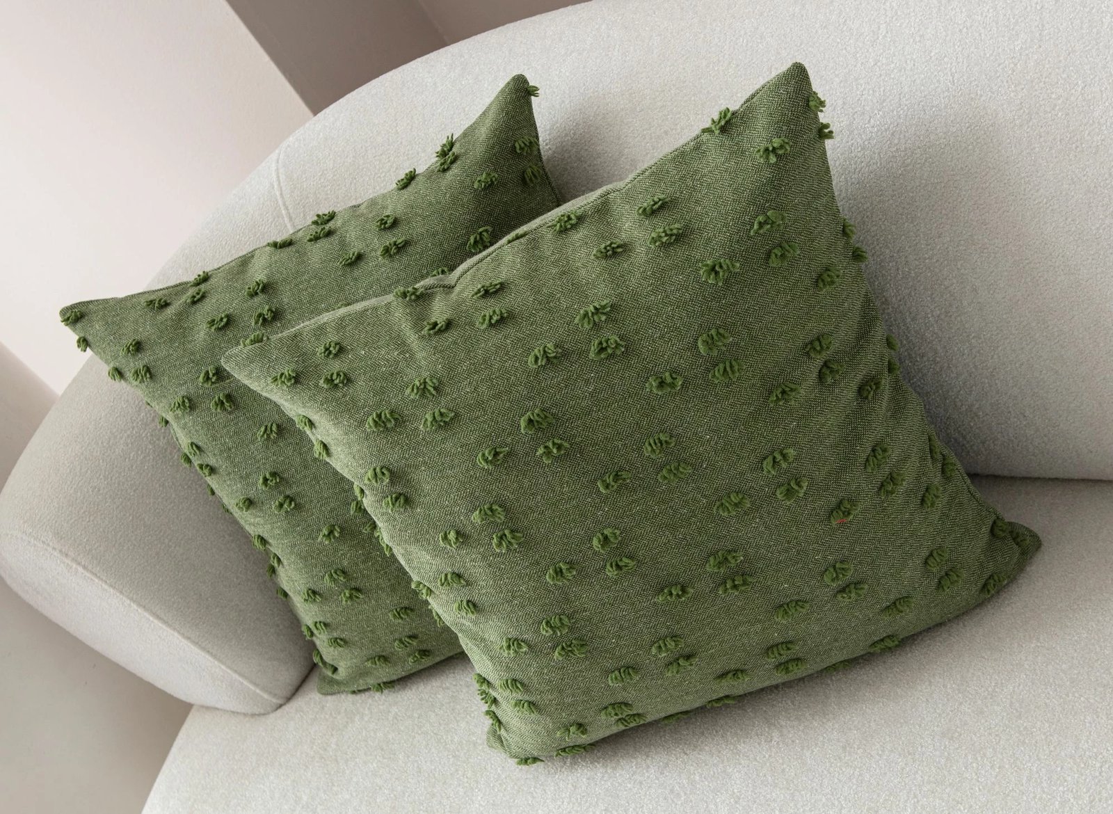 Set mbulesash për jastëk (2 copë), Tuffet, ngjyrë e gjelbër, Evila Originals