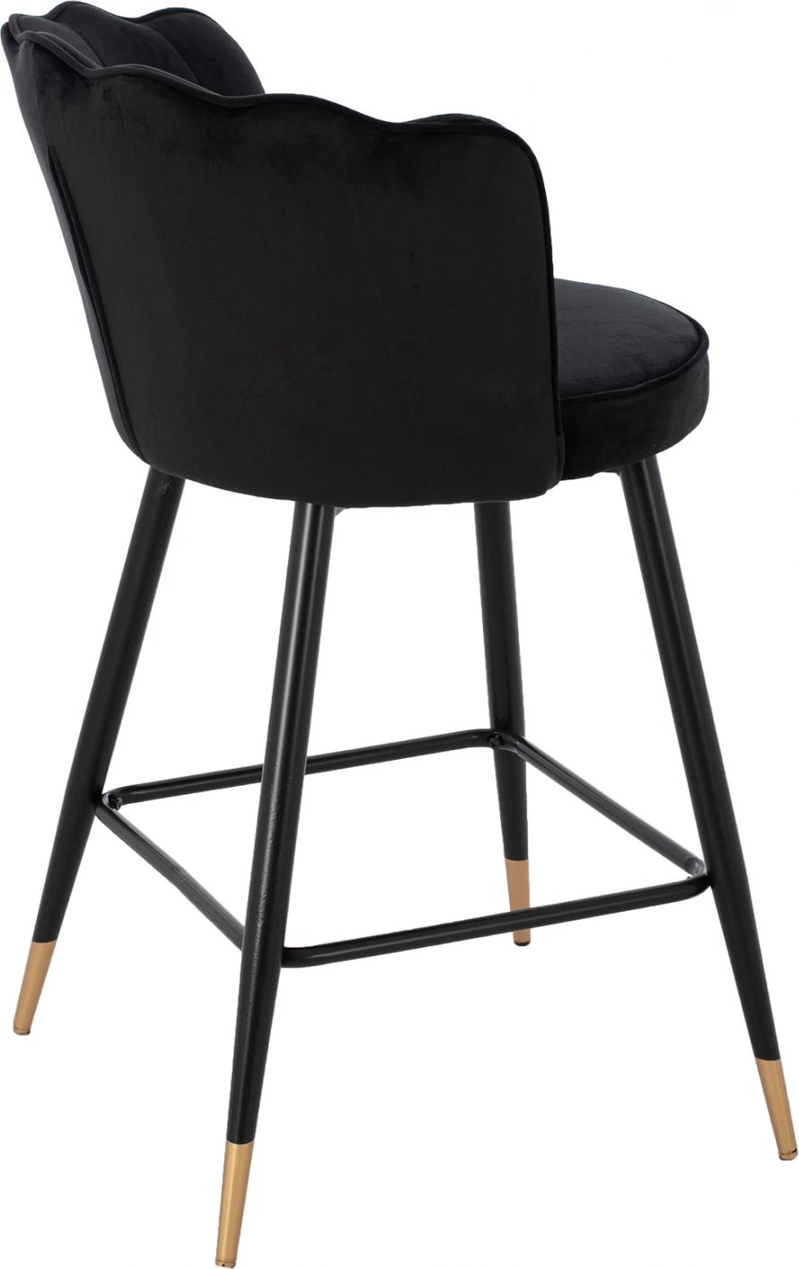 Karrige për bar mesatare FH8736.04 kadife e zezë me kornizë metalike 50x50x90 cm., set prej 2 copë