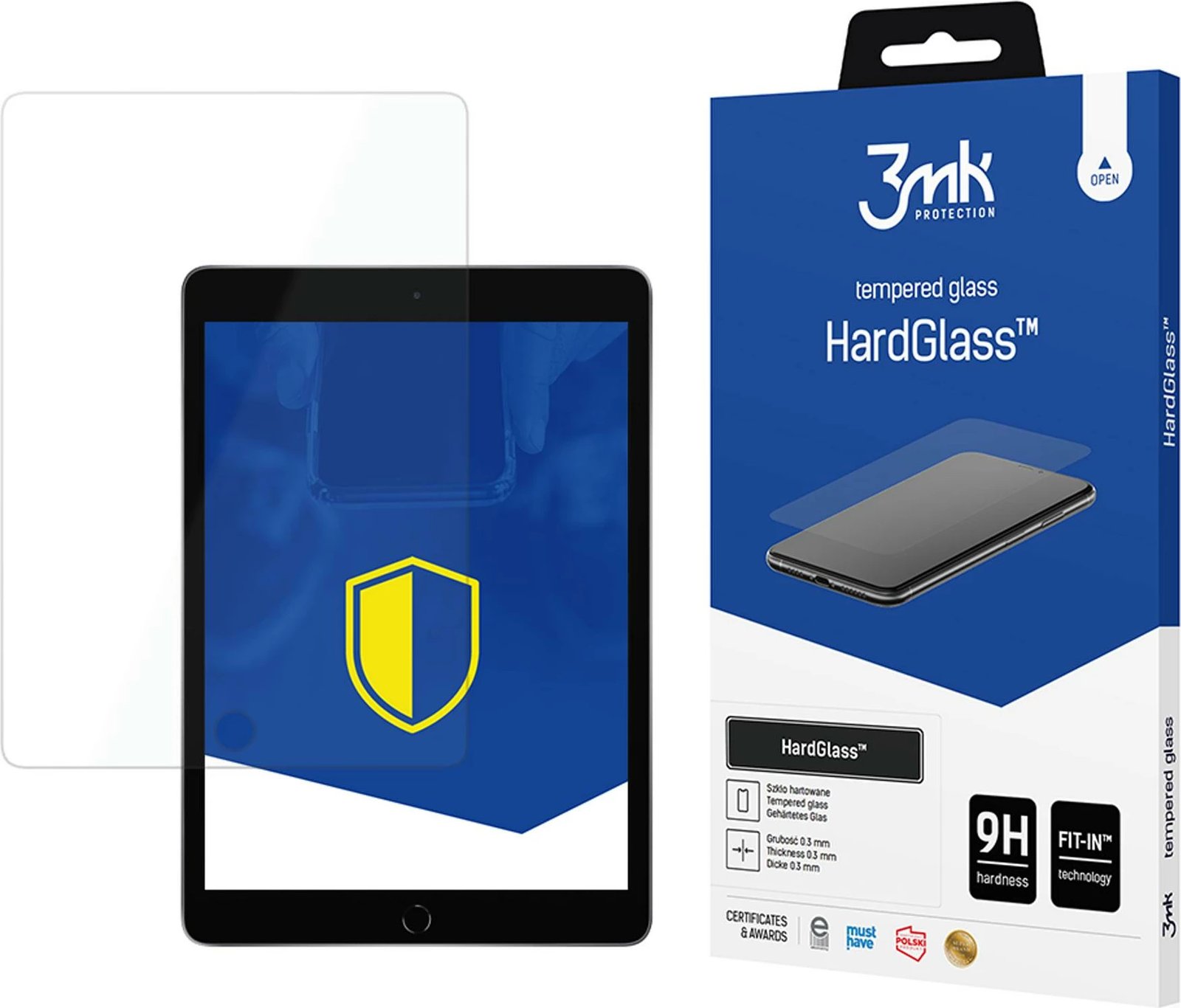 Xham i temperuar për iPad 10.2" 2020/2021, 3mk HardGlass, 9H, Transparent