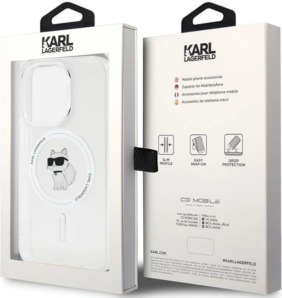 Mbështjellës Karl Lagerfeld IML Choupette MagSafe për iPhone 13 Pro / 13, transparent