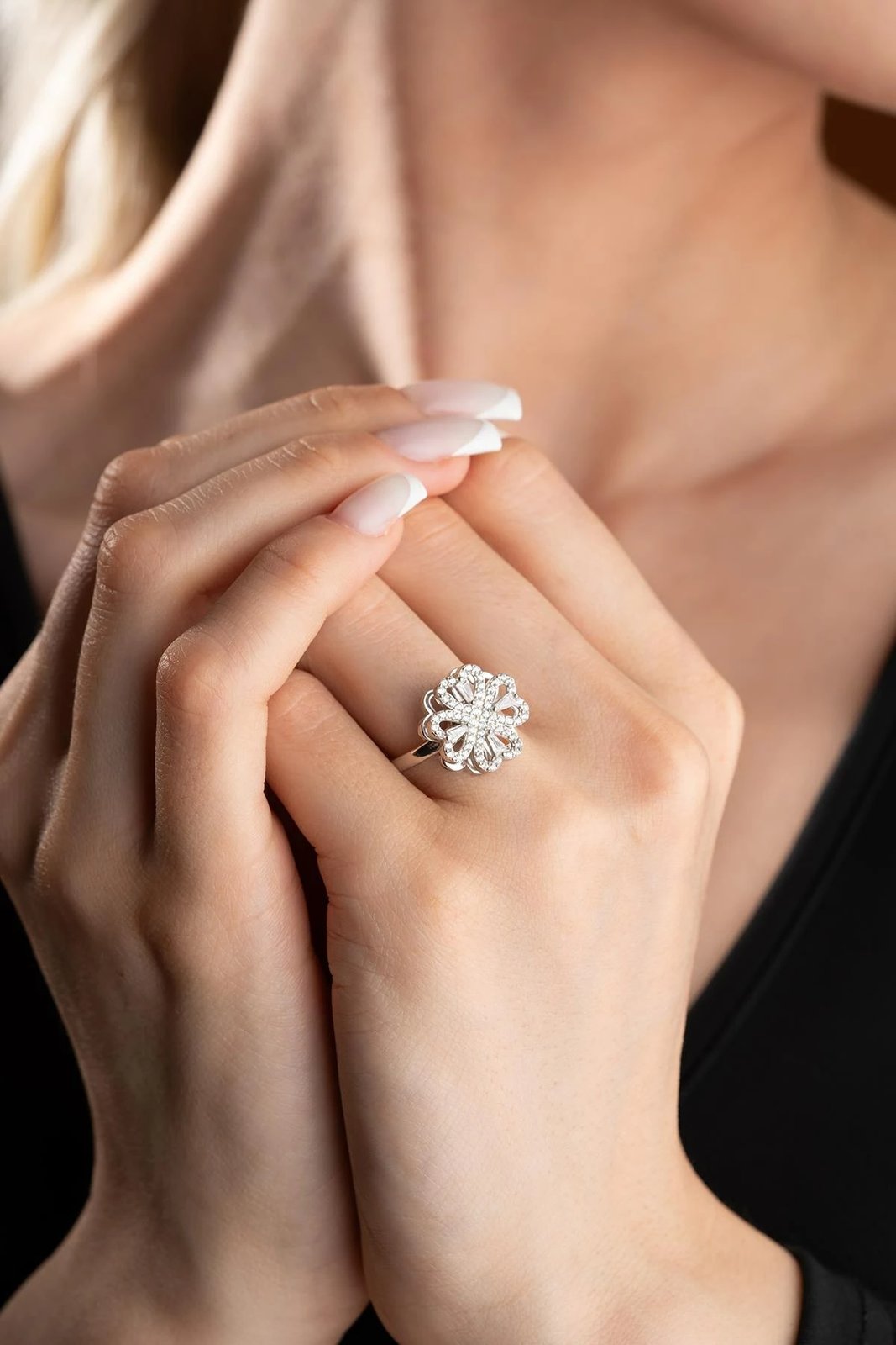 Unazë argjendi Jumeon, NRZ999258, e rregullueshme, ngjyrë argjendi dhe e bardhë