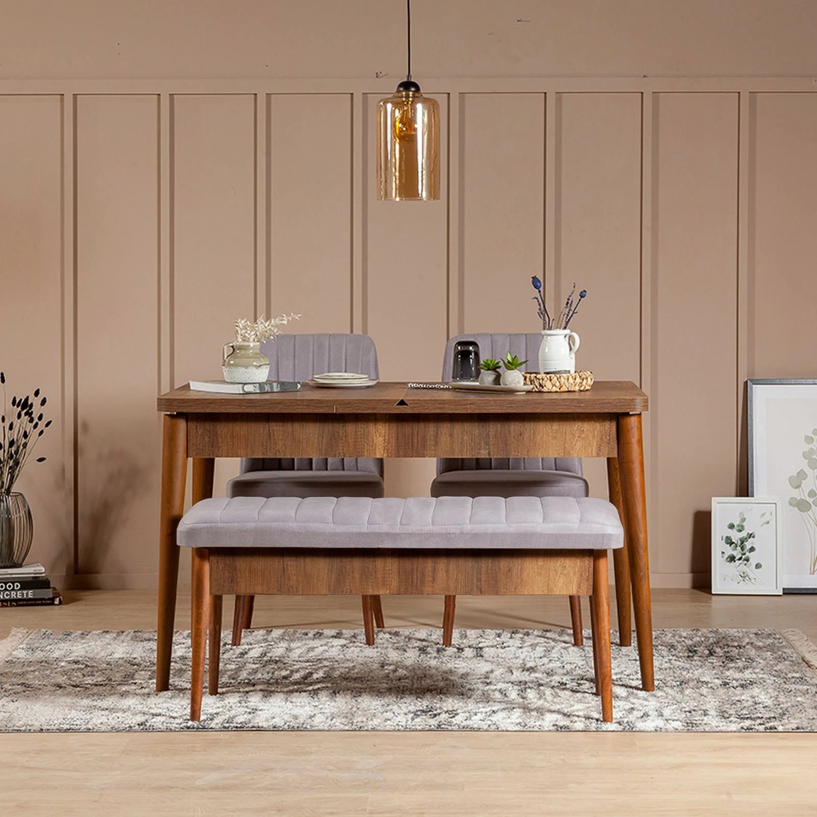 Bankë Hanah Home, Vina Bench Soho, ngjyrë arre