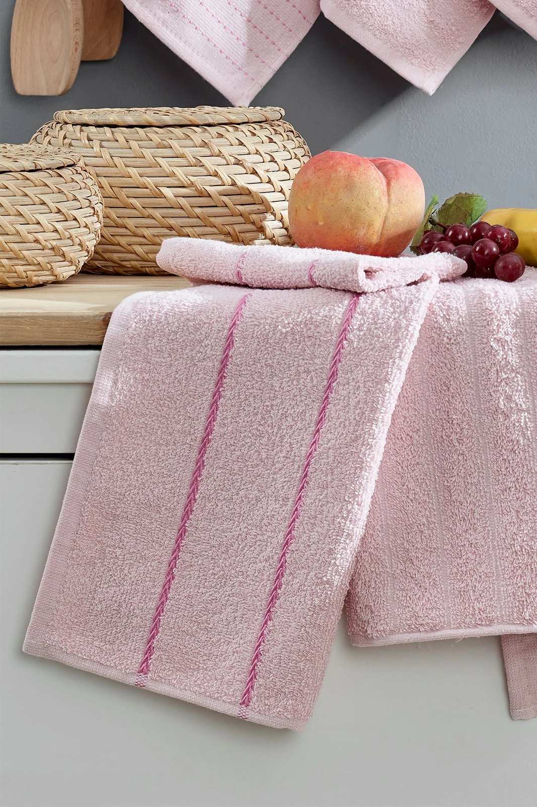 Set peshqirësh për larje (6 copë), Mijölnir, Sofya, ngjyrë pluhur