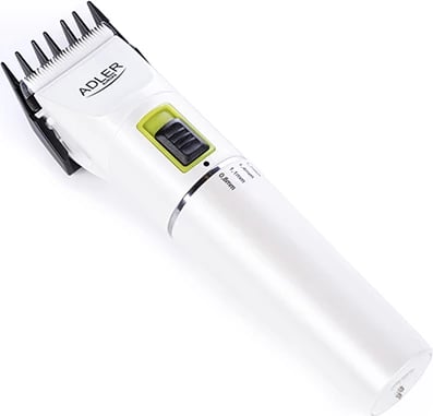 makinë qethëse, Adler, AD 2827, bateri Li-Ion 2200 mAh 5 orë, teh qeramik/titanium, 2 shpejtësi, 4 krehra 3–12 mm, e bardhë makinë qethëse, Adler, AD 2827, bateri Li-Ion 2200 mAh 5 orë, teh qeramik/titanium, 2 shpejtësi, 4 krehra 3–12 mm, e bardhë