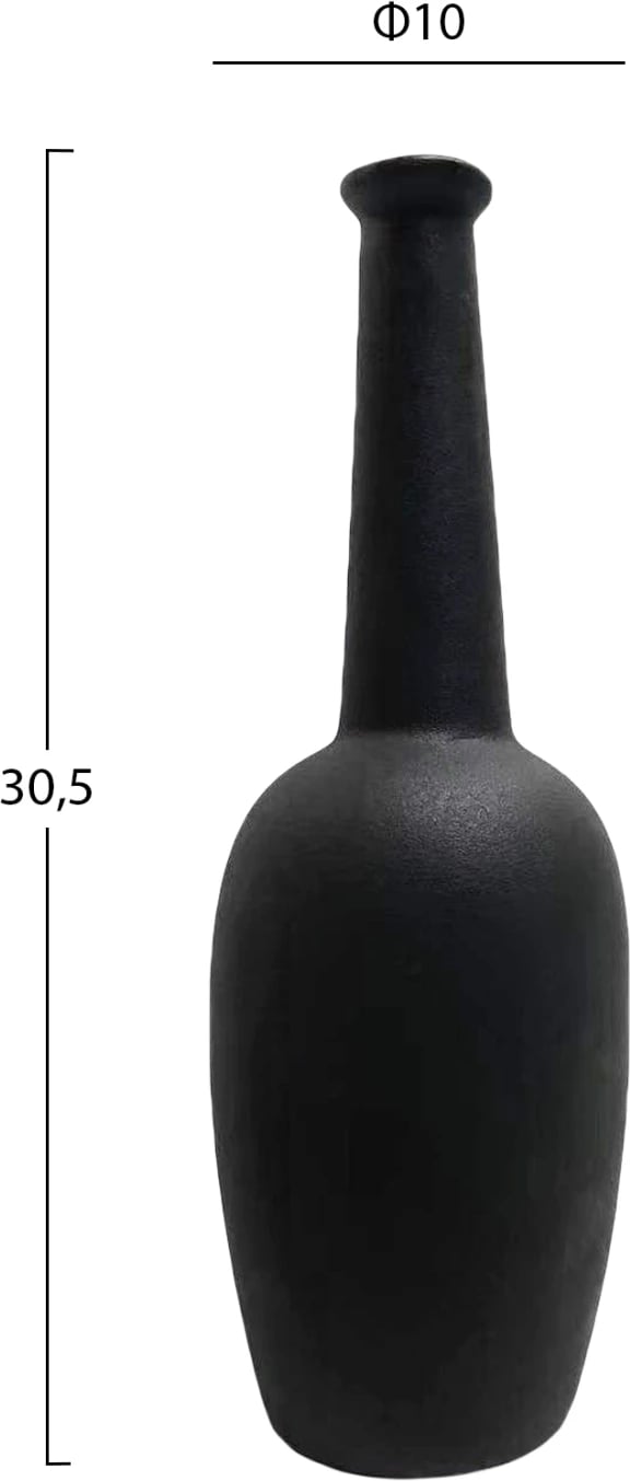 Dekor tavoline qeramike ELENDIL FH4592.02, ngjyrë e zezë mat, Φ10x30.5H cm