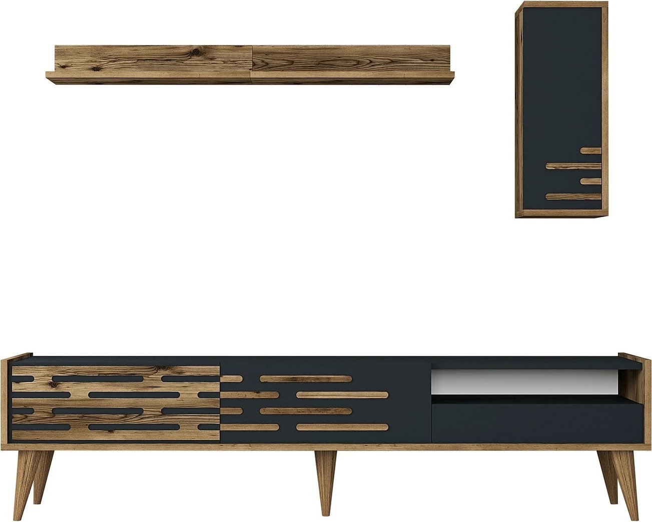 Set komodë TV Hanah Home, Valensiya, ngjyrë arre dhe antracit