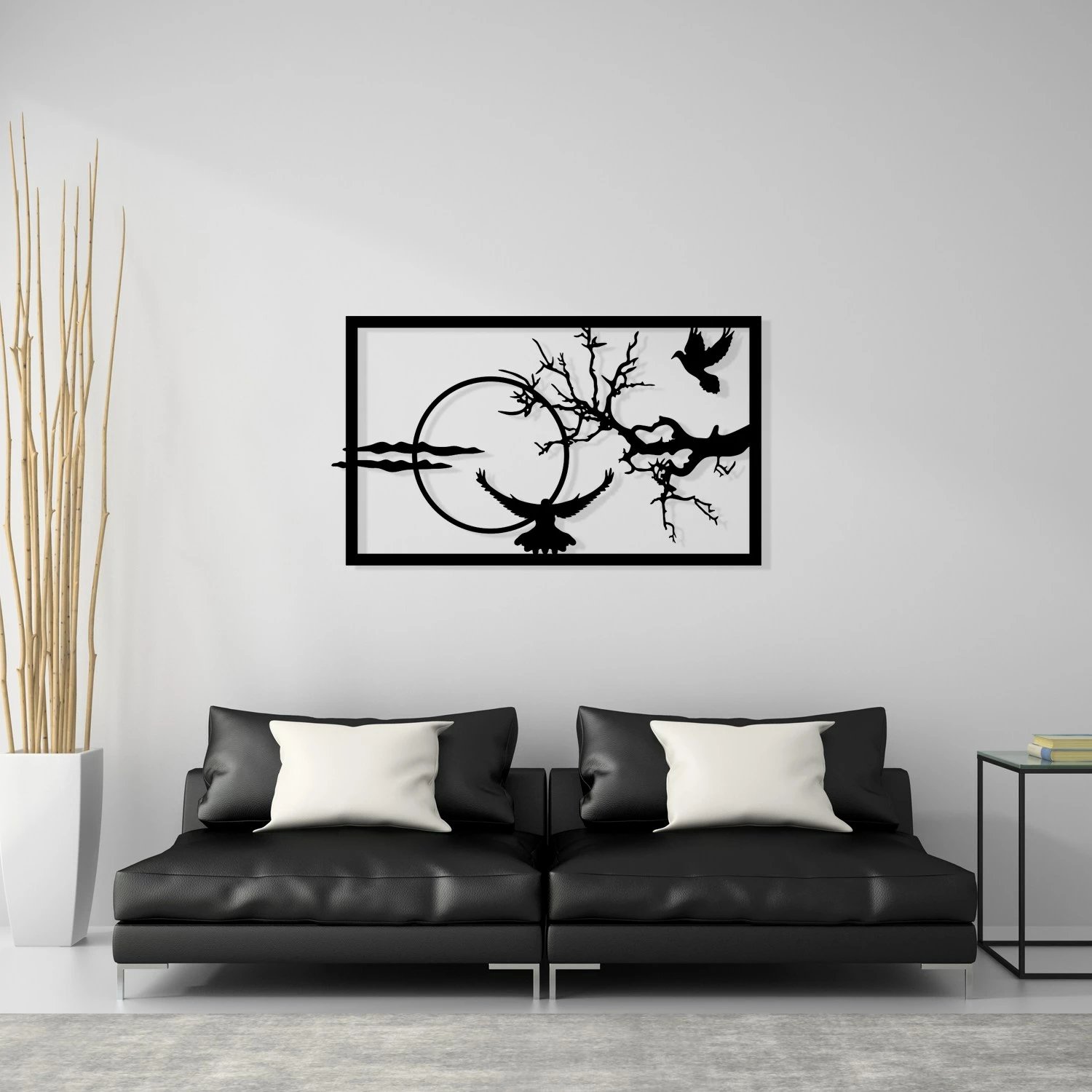 Aksesor dekorativ metalik për mur, Wallity, ngjyrë e zezë