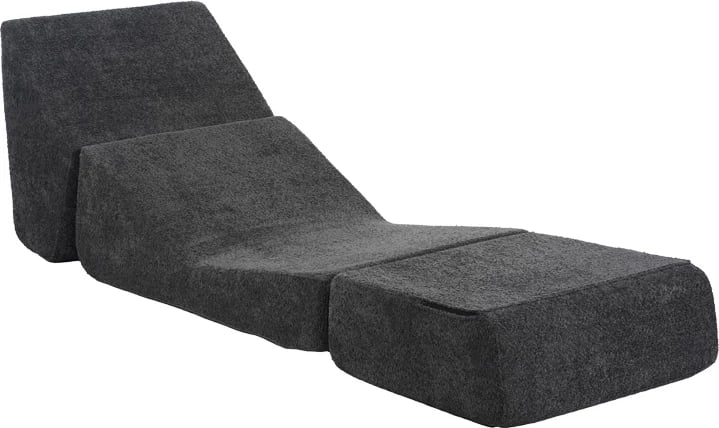 Fotel-krevat Ferderina, material stof, ngjyrë gri e errët, 90x76x65cm