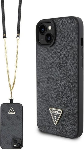Mbështjellës Guess GUHCP15MP4TDSCPK për iPhone 15 Plus 6.7", Crossbody 4G Metal Logo, i zi