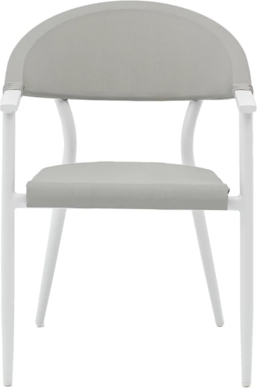 Tavolinë me karrige Kliton-Pino set prej 7 copash, alumini, ngjyrë e bardhë, 150x80x74cm