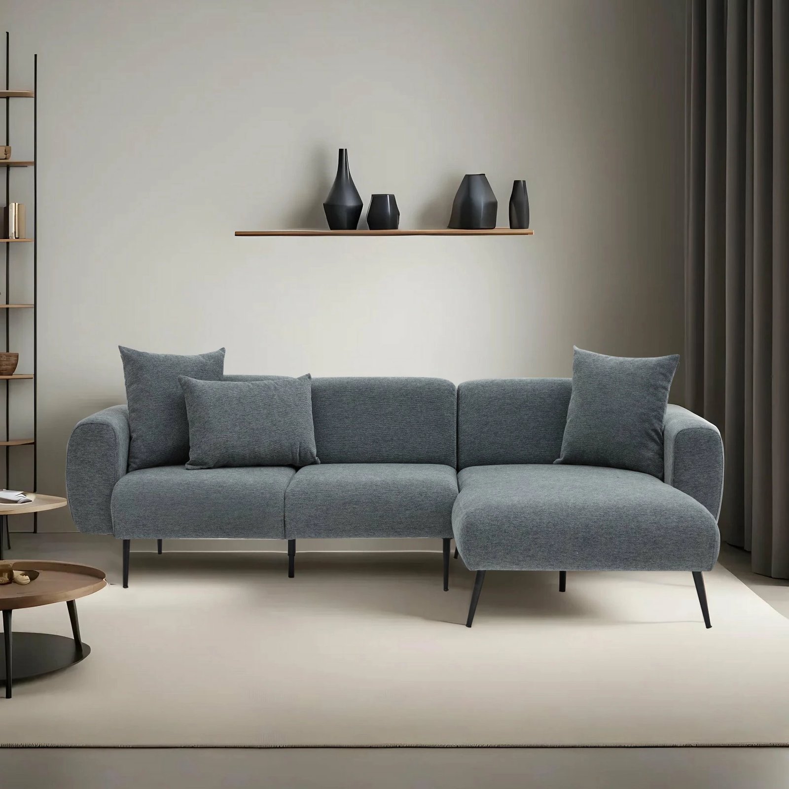 Këndore Atelier del Sofa, anë e djathtë, ngjyrë antracit