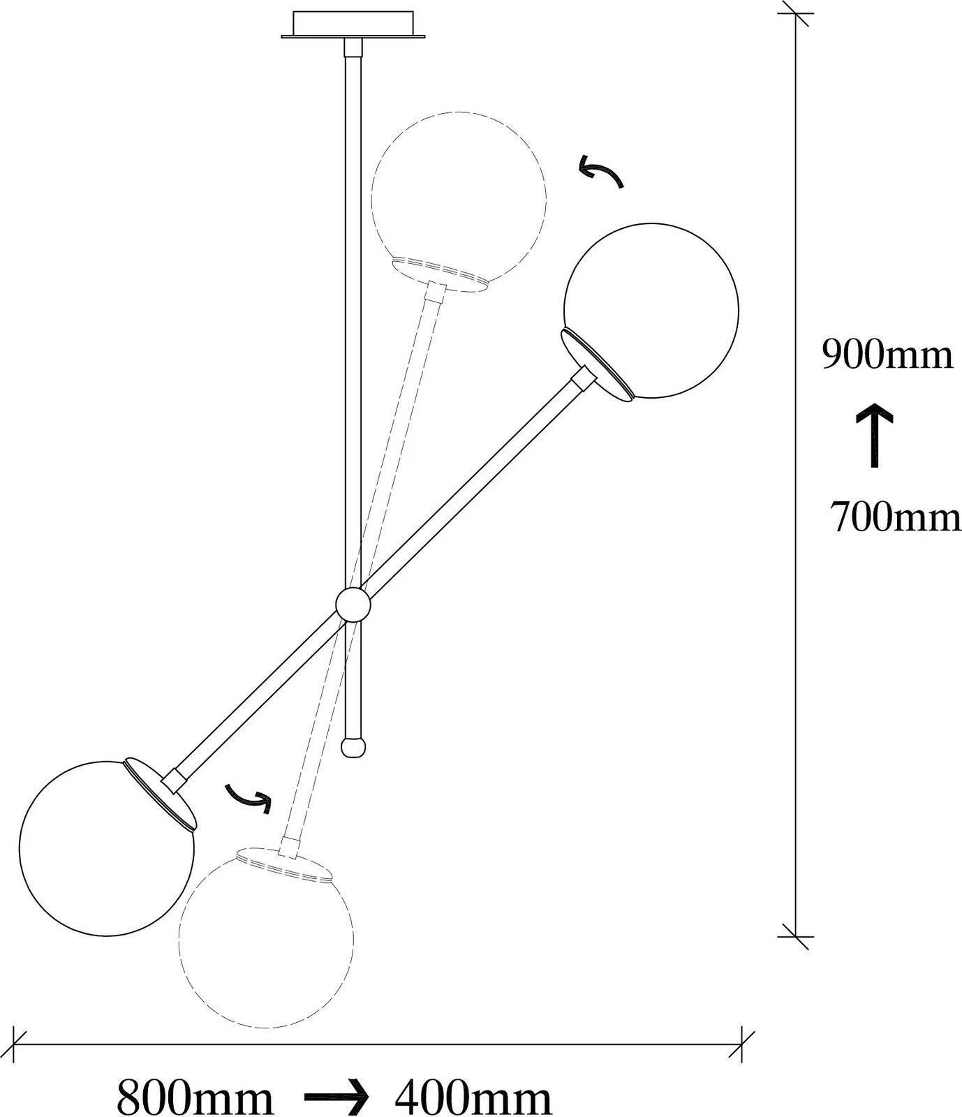 Llambë tavani Opviq, Best - 636 - S, e zezë dhe e bardhë
