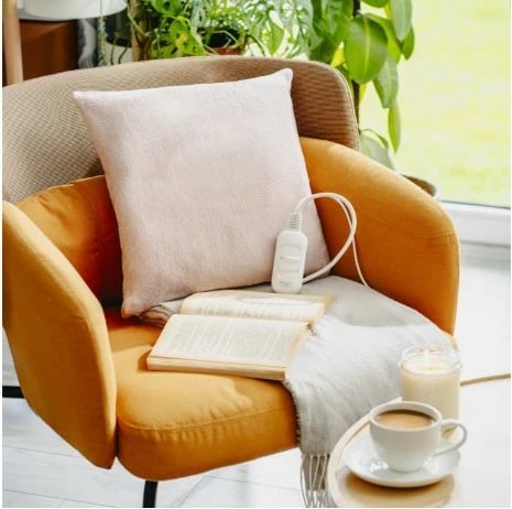 Jastëk elektrik Adler AD 7444, 38x38 cm, 2 nivele temperature, 80 W, mbrojtje nga mbinxehja, mbulesë polar e lareshme, rozë