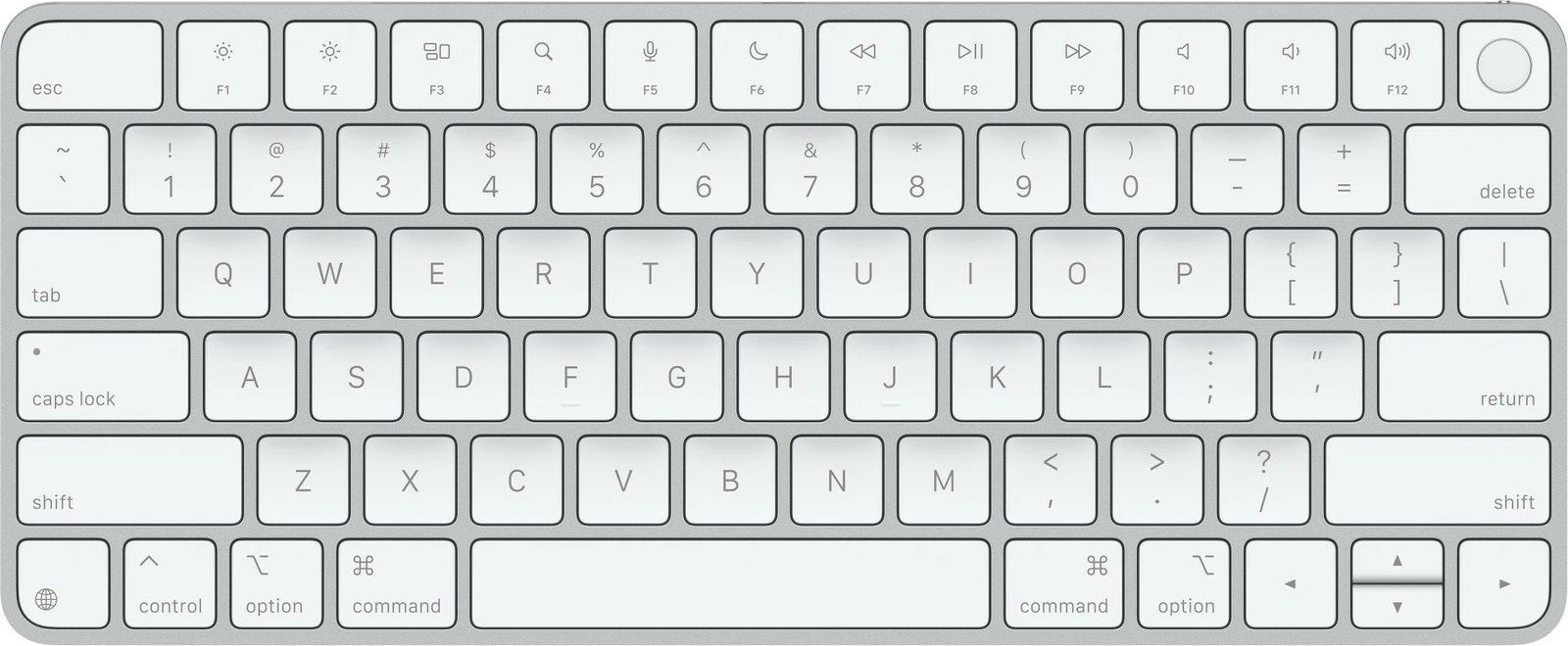 Tastierë Apple Magic me Touch ID, USB-C, Pa numpad, Silver, White