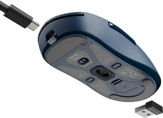 Maus ergonomik Fury Tanto T4, wireless, 12000 dpi, granat