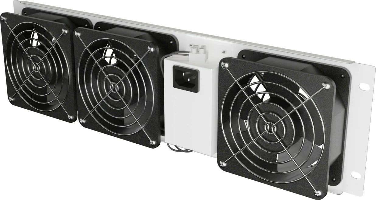 Panel ventilimi rack 19", Lanberg AK-1506-S, 3U, 3 ventilatorë, 50 W, 230V, kabllo 2 m, gri RAL 7035