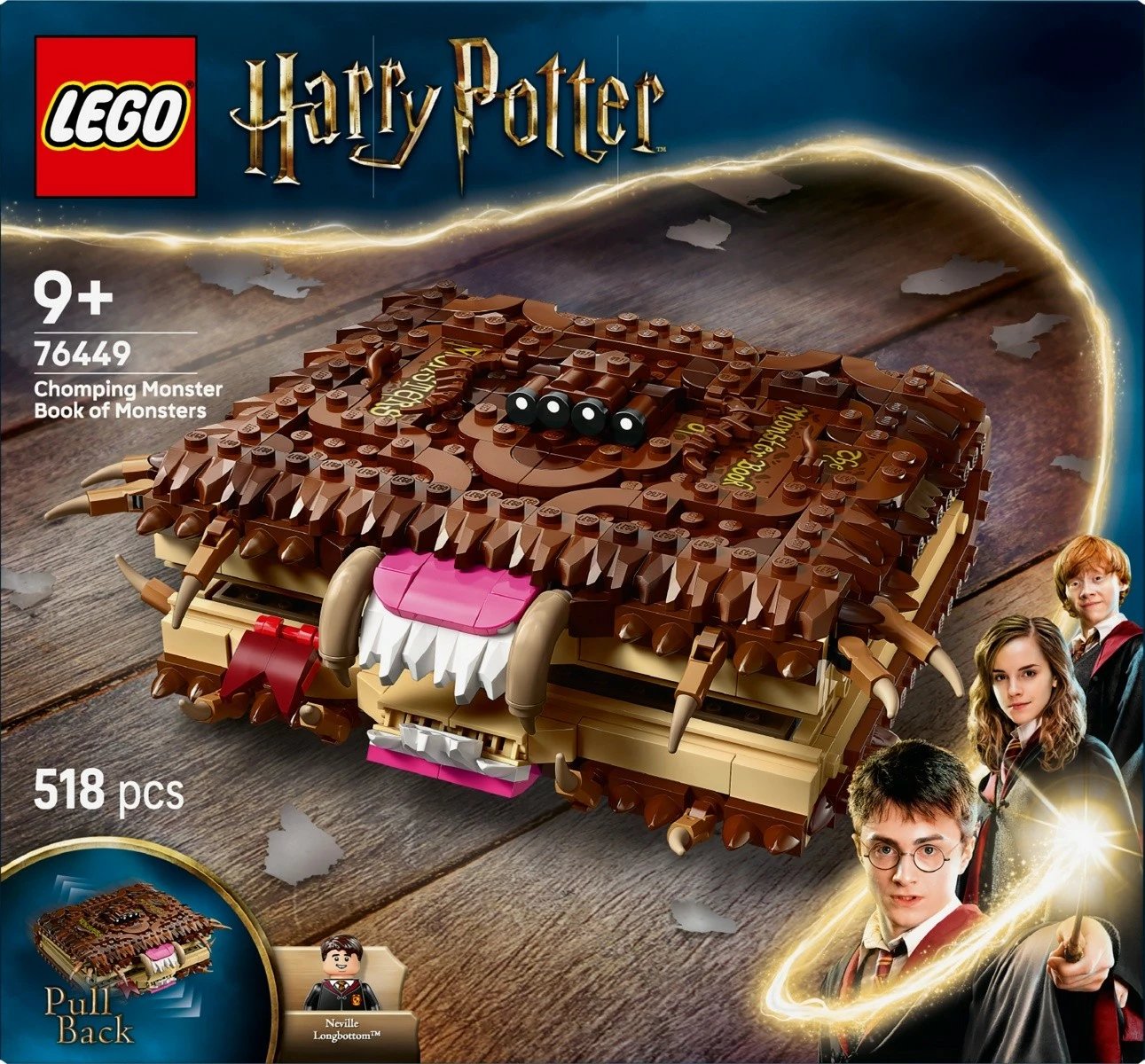 Set LEGO Harry Potter 76449, The Monster Book of Monsters me dhëmbë, 518 pjesë