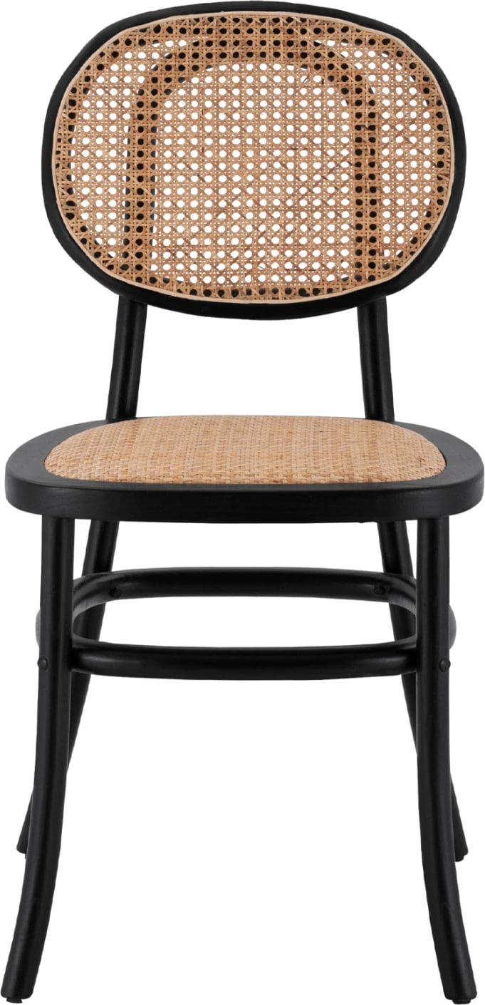 Karrige druri me ratan, ngjyrë e zezë, FH8747, 44x51x87 cm