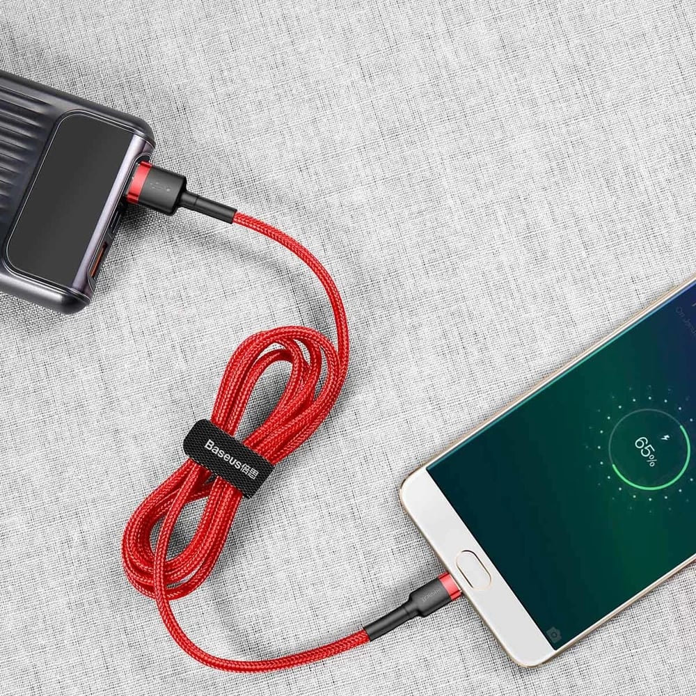 Kabllo Baseus Cafule CAMKLF-C09, USB-A në micro USB, 2m, e kuqe