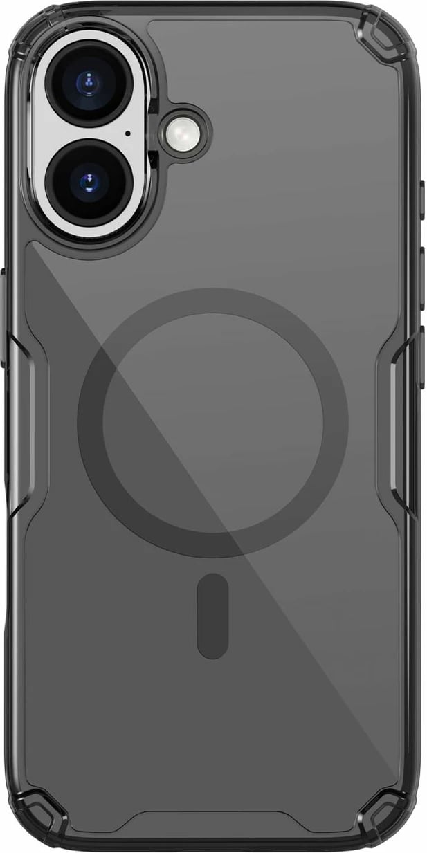 Mbështjellës Nillkin Nature TPU Pro Magnetic për iPhone 17, MagSafe, Gjysmë-transparent, Zi