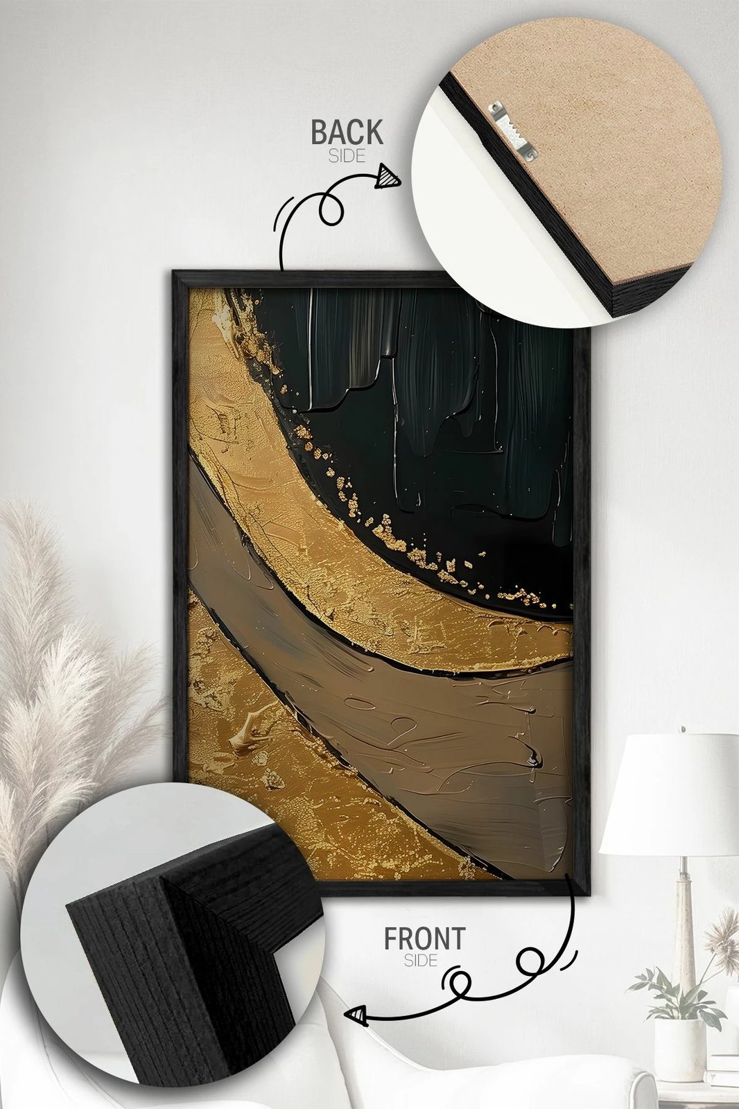 Pikturë dekorative me kornizë (3 copë), Wallity, Ersy3Syhcrv34