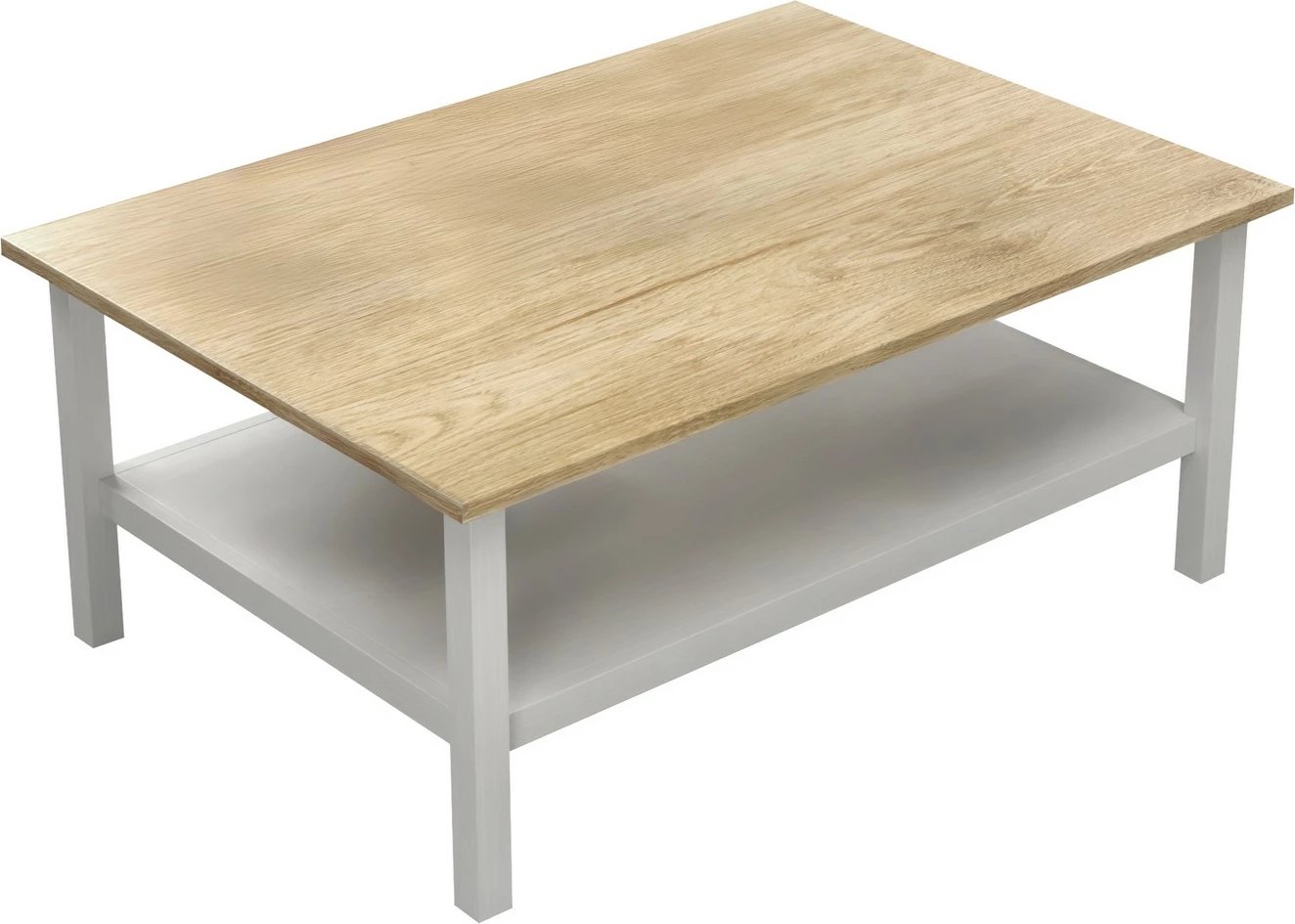 Tavolinë e ulët Hanah Home, druri dhe e bardhë, FRN-20081