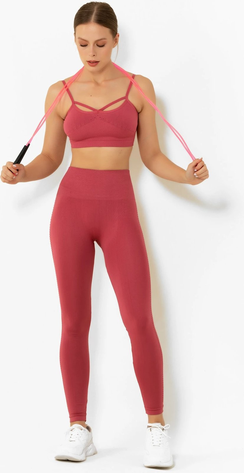 Tuta sportive për femra, ngjyrë rozë, Jumeon, 001-001292
