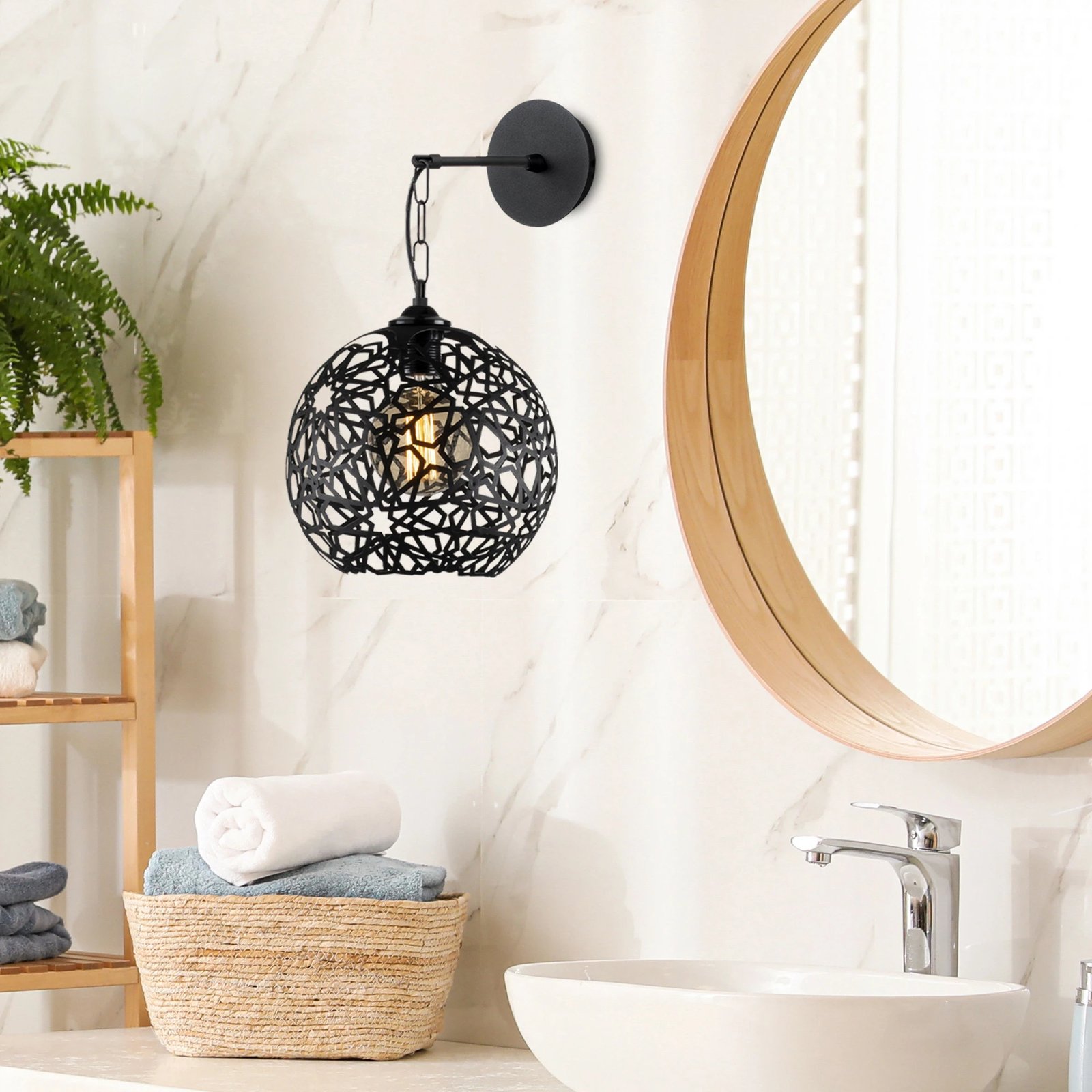 Llambë muri Opviq Fellini MR-710, metal i zi