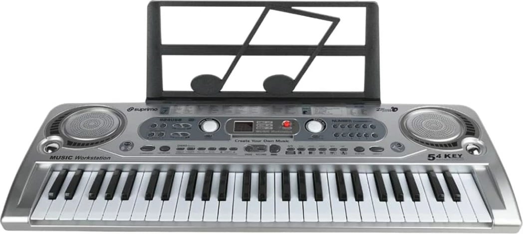 Tastierë SUPRIMO 824 USB me mikrofon, 54 taste, për fëmijë, Gri