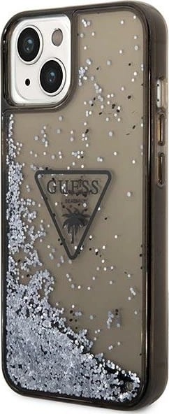 Mbështjellës Guess GUHCP14MLFCTPK për iPhone 14 Plus 6.7", Liquid Glitter Palm, i zi