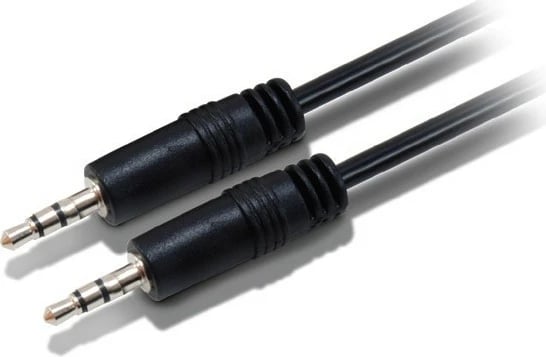 Kabllo audio stereo Equip 3.5mm mashkull-mashkull 2.5m, e zezë