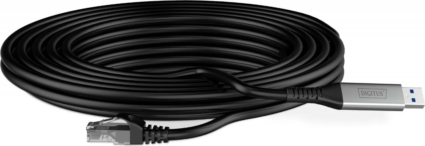 Adapter LAN Digitus AK-300600-030-S, USB-A në RJ45, 1 Gbit/s, 3m, Zi