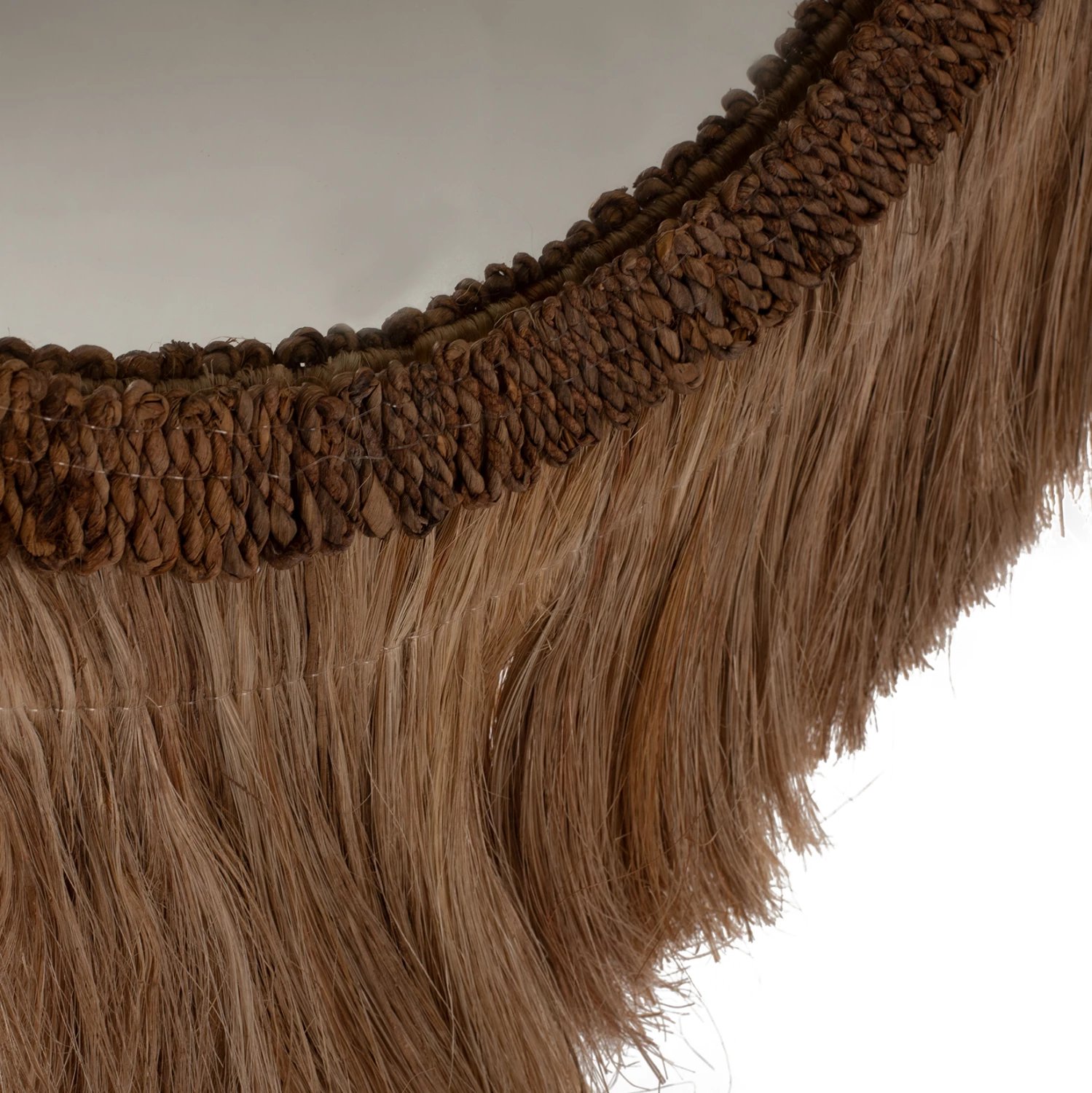 Pasqyrë rrethore me kornizë prej fibrash abaca, ngjyrë natyrale, 70x4x90H cm, FH7804