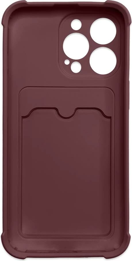 Mbështjellës Hurtel Card Armor për iPhone 12 Pro Max, silikon, xhep për kartela, Kuq